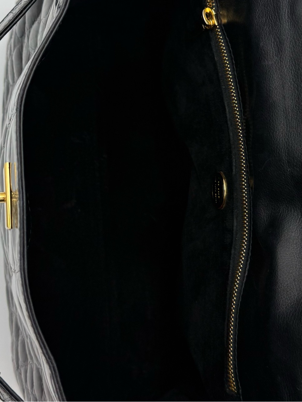 🐊COLOMBO 1937 MILANO • Black Exotic CROCODILE 32 Top-Handle Bag • Made in ITALY - Picture 15 of 16